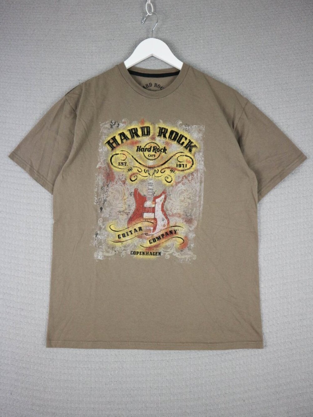 Hard Rock Cafe Guitar Company Grunge Style Brown Mens Large